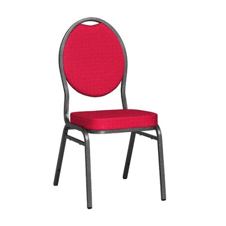 Herman R bankett szék antracit váz - piros mintás szövet