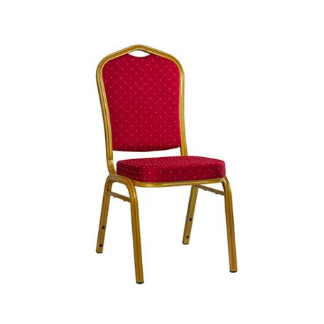 Jazz bankett szék arany váz - piros mintás szövet