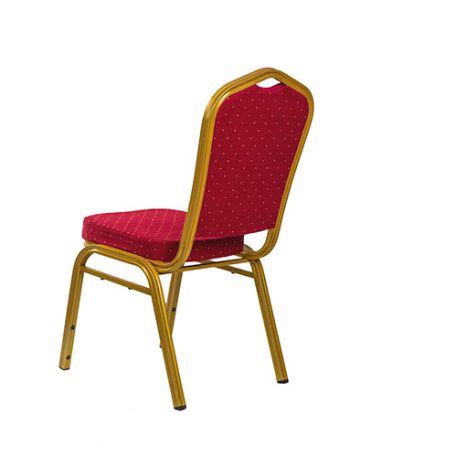 Jazz bankett szék arany váz - piros mintás szövet