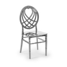 King esküvői szék - ezüst színben