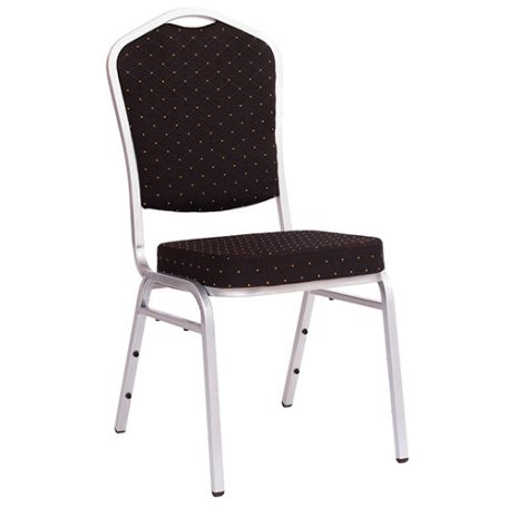 ST 390 bankett szék ezüst színű váz - fekete szövet