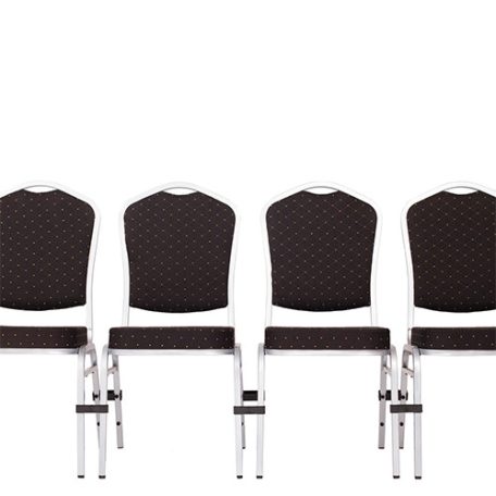 ST 390 bankett szék ezüst színű váz - fekete szövet